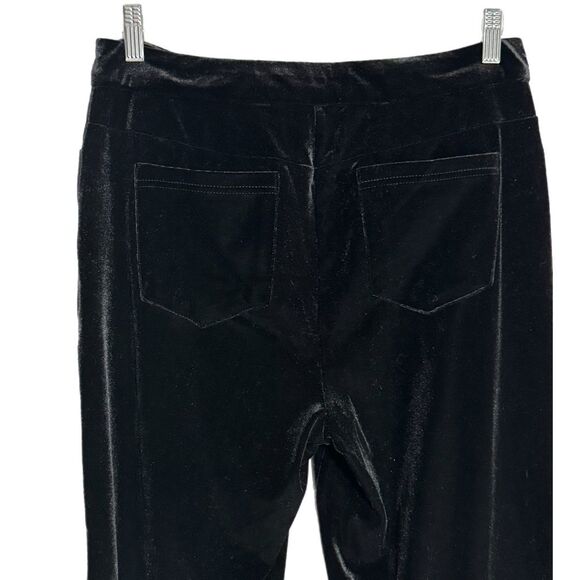 Medium BLACK VELVET BOOTCUT PANTS 30” High Rise Marc VELOUR NEW YORK ANDREW MARC - Picture 4 of 9